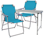 3-teiliges Campingm�bel Set Alu 120x60x58/70cm Petrol