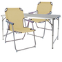 3-teiliges Campingm�bel Set Alu 120x60x58/70cm Beige