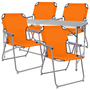 5-teiliges Campingm�bel Set Alu 120x60x58/70cm Orange
