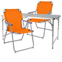 3-teiliges Campingm�bel Set Alu 120x60x58/70cm Orange