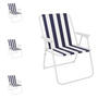 4er Set Campingstuhl Blau/Wei� gestreift