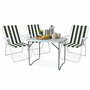 4-teiliges Campingm�bel Set Alu L80xB60xH68cm Gr�n-wei� gestreift