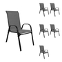 6er Outdoorstuhl Gartenstuhl Stapelstuhl Metall Textilen Anthrazit