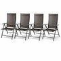 4 Stk. Garten Klappstuhl Aluminium - Textilen Anthrazit / Anthrazit