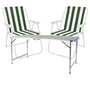 3-teiliges Campingm�bel Set Alu 120x60x58/70cm gr�n-wei�