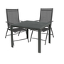 Gartengarnitur Sitzgarnitur 3-teilig 90x90cm Aluminium Anthrazit Grau 