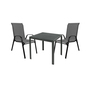 Gartengarnitur Sitzgarnitur 3-teilig 90x90cm Non-Wood Anthrazit