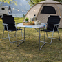 3-teiliges Campingm�bel Set Alu L80xB60xH68cm Schwarz