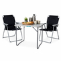 3-teiliges Campingm�bel Set Alu L80xB60xH68cm Schwarz