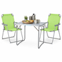 3-teiliges Campingm�bel Set Alu L80xB60xH68cm Limegr�n