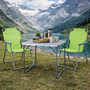 3-teiliges Campingm�bel Set Alu L80xB60xH68cm Limegr�n