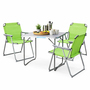 4-teiliges Campingm�bel Set Alu L80xB60xH68cm Limegr�n