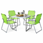 5-teiliges Campingm�bel Set Alu L80xB60xH68cm Limegr�n