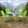 5-teiliges Campingm�bel Set Alu L80xB60xH68cm Limegr�n