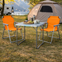 3-teiliges Campingm�bel Set Alu L80xB60xH68cm Orange