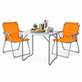 3-teiliges Campingm�bel Set Alu L80xB60xH68cm Orange