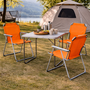 4-teiliges Campingm�bel Set Alu L80xB60xH68cm Orange
