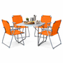 5-teiliges Campingm�bel Set Alu L80xB60xH68cm Orange