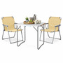 3-teiliges Campingm�bel Set Alu L80xB60xH68cm Beige