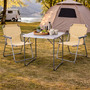 3-teiliges Campingm�bel Set Alu L80xB60xH68cm Beige