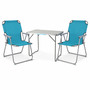 3-teiliges Campingm�bel Set Alu L80xB60xH68cm Petrol
