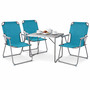 4-teiliges Campingm�bel Set Alu L80xB60xH68cm Petrol