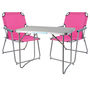 3-teiliges Campingm�bel Set Alu L80xB60xH68cm Pink