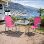 3-teiliges Campingm�bel Set Alu L80xB60xH68cm Pink