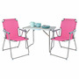 3-teiliges Campingm�bel Set Alu L80xB60xH68cm Pink