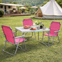 4-teiliges Campingm�bel Set Alu L80xB60xH68cm Pink