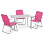 4-teiliges Campingm�bel Set Alu L80xB60xH68cm Pink