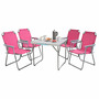 5-teiliges Campingm�bel Set Alu L80xB60xH68cm Pink