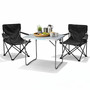 3-teiliges Campingm�bel Set Schwarz XL Tisch 80x60x68cm + Anglersessel