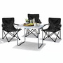 4-teiliges Campingm�bel Set Schwarz XL Tisch 80x60x68cm + Anglersessel