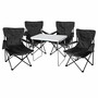 5-teiliges Campingm�bel Set Schwarz XL Tisch 80x60x68cm + Anglersessel