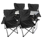 5-teiliges Campingm�bel Set Schwarz XL Tisch 80x60x68cm + Anglersessel
