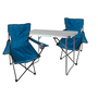 3-teiliges Campingm�bel Set XL Tisch Campingst�hle/Anglerst�hle Blau