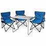 4-teiliges Campingm�bel Set Blau Tisch Campingst�hle/Anglerst�hle Blau
