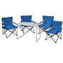 5-teiliges Campingm�bel Set Blau XL Tisch 80x60x68cm + Campingst�hle
