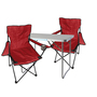 3-teiliges Campingm�bel Set rot XL Tisch 80x60x68cm + Campingst�hle