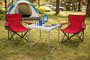 3-teiliges Campingm�bel Set rot XL Tisch 80x60x68cm + Campingst�hle