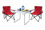 3-teiliges Campingm�bel Set rot XL Tisch 80x60x68cm + Campingst�hle