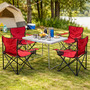 5-teiliges Campingm�bel Set rot XL Tisch 80x60x68cm + Campingst�hle