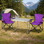 3-teiliges Campingm�bel Set Lila XL Tisch+Campingst�hle mit Tasche