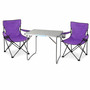 3-teiliges Campingm�bel Set Lila XL Tisch+Campingst�hle mit Tasche