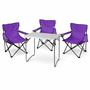 4-teiliges Campingm�bel Set lila XL Tisch 80x60x68cm + Campingst�hle