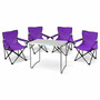 5-teiliges XL Campingm�bel Set lila Tisch 80x60x68cm + Campingst�hle