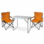 3-teiliges Campingm�bel Set orange XL Tisch 80x60x68cm + Campingst�hle
