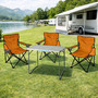 4-teiliges Campingm�bel Set orange XL Tisch 80x60x68cm + Campingst�hle