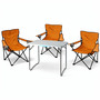 4-teiliges Campingm�bel Set orange XL Tisch 80x60x68cm + Campingst�hle